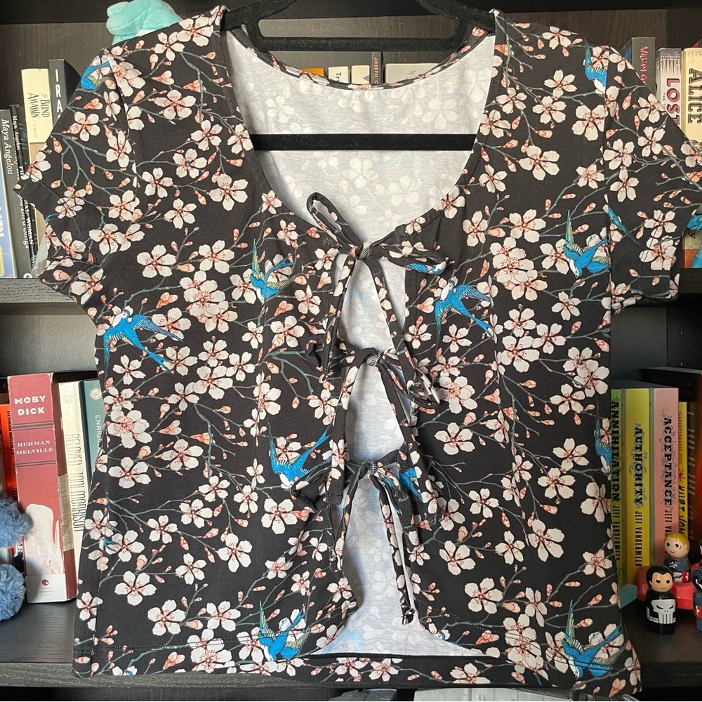 Black Milk tie front shirt